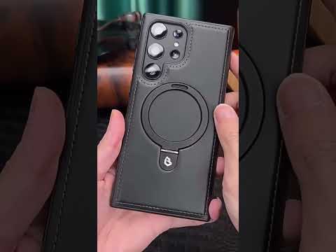 Samsung Galaxy S21 Plus Leather Case with Magnetic Magsafe Ring Stand